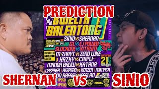 SINIO VS SHERNAN PREDICTION [upl. by Avah366]