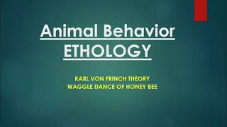 Animal Behavior  Origin amp History of Ethology  Karl Von Frinch Theory  Waggle Dance of Honey bee [upl. by Phaedra]