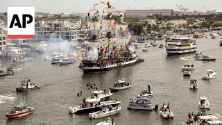 Thousands invade Tampa for the annual Gasparilla Pirate Festival [upl. by Auberon41]