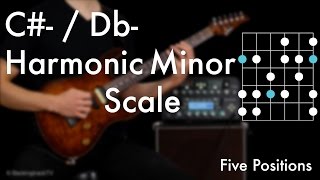 C  Db Harmonic Minor Scale  Five Positions [upl. by Wilde]