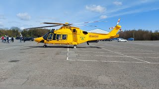 Lincolnshire And Notts Air Ambulance lands in Skegness North Beach car park 9th April 2022 [upl. by Nnylodnewg]