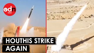 Dramatic Moment Houthi Rebels Fire Hypersonic Missile at Israel [upl. by Tirreg]