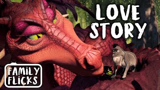 Donkey and Dragons Love Story  Shrek 2 2004  Family Flicks [upl. by Flo]