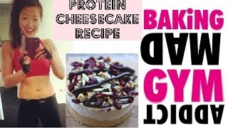 HOW TO MAKE PROTEIN CHEESECAKE a decadent post workout birthday cake yummy gym food [upl. by Kcirdnekel163]