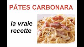 PÂTES CARBONARA La vraie recette [upl. by Aitret]