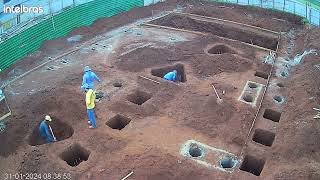 Concretagem das sapatas blocos de coroamento e estacas da piscina  DIÃRIO SE OBRA 6 [upl. by Roath]