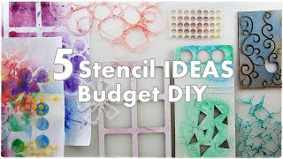 5 Stencil DIY Ideas for Mixed Media ♡ Art Journaling ♡ Maremis Small Art ♡ [upl. by Aniluap]