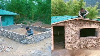 Amazing Building Rock House look Beautiful and Creative  Bushcraft [upl. by Ishmael]