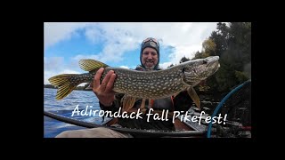 4 Nights on Lower Saranac lake Pike fishing with the ADK Addicts gang [upl. by Eedna259]