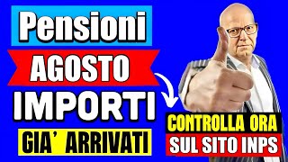 PENSIONI AGOSTO IMPORTI GIÀ ARRIVATI 👉 CONTROLLA SUBITO DETTAGLIO SUL SITO INPS I RIMBORSI 💻💰 [upl. by Rosen]