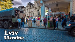 UKRAINE Lviv A walk through the streets of Lviv 4k Walking Tour [upl. by Etteinotna]