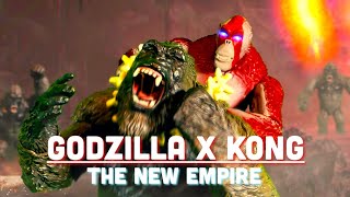 Godzilla x Kong The New Empire  Kong vs Skar King  Stop Motion [upl. by Dnomad]