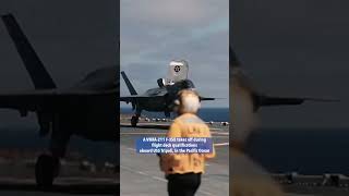 🎥 F35B aircraft assigned to VMFA211 take off during flight deck qualifications aboard USS Tripoli [upl. by Enej]