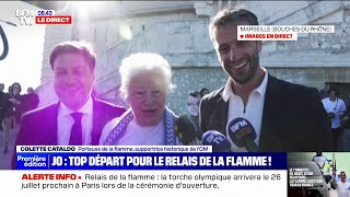 Colette 83 ans et illustre supportrice de lOM témoigne après avoir porté la flamme olympique [upl. by Tremain]