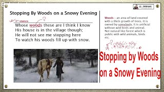 Class 9 English Unit 1 Travel and Holiday  Stopping by Woods on a Snowy Evening Explanation [upl. by Piegari]