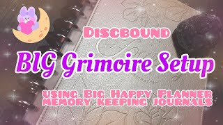 BIG Grimoire Setup  Happy Planner Memory Keeping  Discbound Spiritual Creative Journal [upl. by Annahpos]