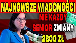 ZUS WYDAŁ WAŻNY KOMUNIKAT NIE KAŻDY SENIOR DOSTANIE 2200 ZŁ WE WRZEŚNIU KOGO TO WYKLUCZENIE [upl. by Reeva]