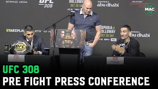 UFC 308 Press Conference Max Holloway vs Ilia Topuria Full [upl. by Alesig925]