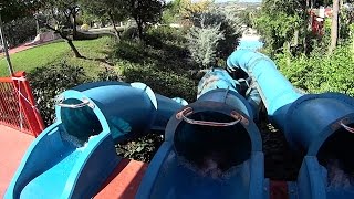 Twisted Water Slide at Limnoupolis Water Park [upl. by Neelie519]