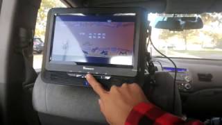 NaviskAuto Dual Screen Car Headrest DVD Player Review [upl. by Ahsirahc]