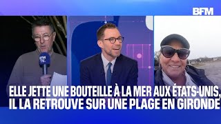 BFMTV retrouve lAméricaine qui a jeté une bouteille à la mer retrouvée en Gironde [upl. by Nessy]