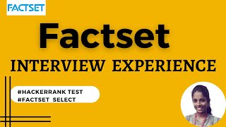 Factset Interview Experience  Factset TR amp HR Questions  Interview Tips [upl. by Jacobah]