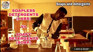 SOAPS AND DETERGENTS Soapless detergents verses soap [upl. by Atinreb]