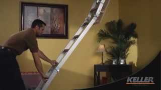 Keller  Aluminum Universal Attic Ladder  How it Works [upl. by Urban465]