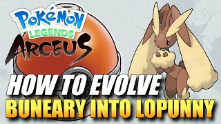 Pokemon Legends Arceus  How To Evolve Buneary Into Lopunny  How To Get Lopunny [upl. by Thissa]