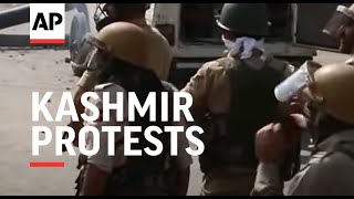 Clashes as Kashmir protests continue [upl. by Nnaeoj]