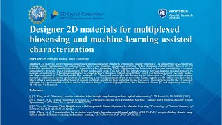 Designer 2D materials for multiplexed biosensing and machinelearning assisted characterization [upl. by Ettevets]