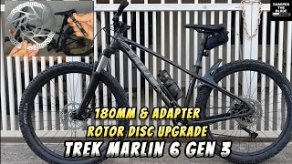 180mm Rotor Upgrade  Shimano RT56 amp Adapter Trek Marlin 6 Gen 3 [upl. by Gitel]