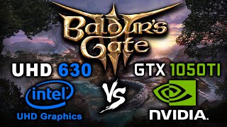 UHD 630 vs GTX 1050 Ti in Baldurs Gate 3  BG 3 [upl. by Nally]