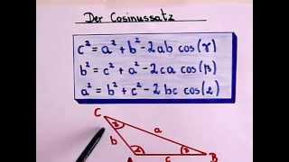 Der Kosinussatz  Erklärung [upl. by Yblehs]
