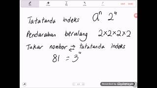 Bab 1 Matematik Tingkatan 3 Kssm Konsep asas Indeks [upl. by Enuahs]