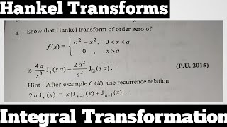 27 Hankel Transform  Zero Order  Most Important Question4  Complete Concept [upl. by Scrivings306]