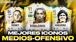 TOP 15 MEJORES ICONOS MEDIOCENTRO OFENSIVOS MCO EN FIFA 22 [upl. by Rogerg473]