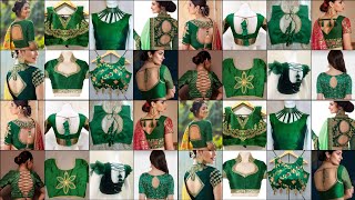 green colour blouse back neck designsgreen blouse designblouse ki designblouse designbackneck [upl. by Susej]