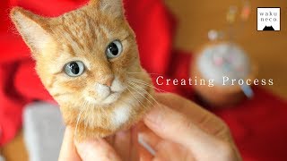 羊毛フェルトで猫を作る制作過程2 A process of making a cat with wool felt [upl. by Aiekal]