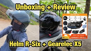 Helm Ganteng Murah RSix  Intercom Gearelec X5  Unboxing  Review [upl. by Lehmann]