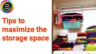 Tips to maximize the storage spacewardrobe organisation ideaswomen closet organisation [upl. by Inneg]