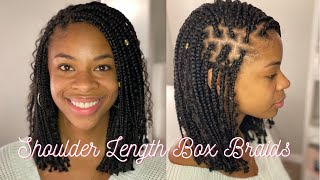 Shoulder Length Box Braids  Cute Protective Style for 4c Natural Hair [upl. by Ettevi]