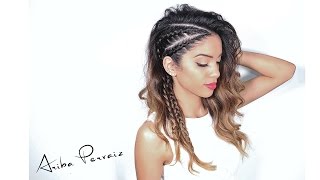 How To Faux Undercut Viking Braids  HAIR TUTORIAL  ARIBA PERVAIZ [upl. by Atnes]