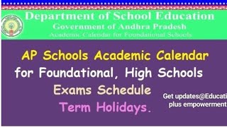 AP Academic Calendar official primary and High school time table exams weightage Holidays details [upl. by Eednim588]