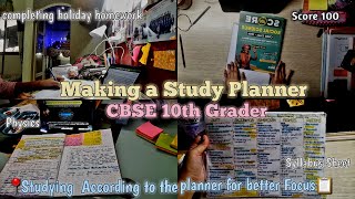 Making a planner📋and studying by following it for better focus 🙆🏻‍♀  As a CBSE 10th Grader📚study [upl. by Denn]