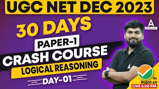 UGC NET Paper 1 Logical Reasoning Preparation  UGC NET Reasoning Crash Course Day 1 By Rajat Sir [upl. by Ymmot]