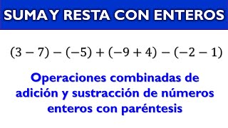 Suma y resta de enteros con paréntesis  Adición y sustracción de números enteros con paréntesis [upl. by Ennaitak]