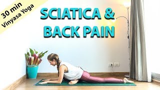 Yoga for sciatica lower back pain amp tight hip flexors hip stretches  YogaCandi [upl. by Gerek]