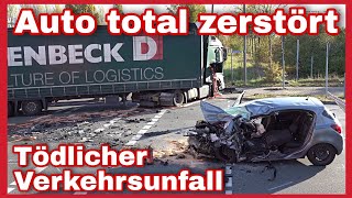 ❌️40Tonner und PKW krachen zusammen🛑Autofahrer stirbt bei Verkehrsunfall an der Leipziger Messe🚑 [upl. by Baerl]