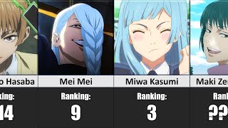 Top 20 Female Characters in Jujutsu Kaisen Ranked [upl. by Osher195]